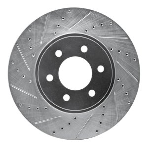 Dodge Durango Brake Rotor (1) - Front Left - R1 Concepts - Drilled & Slotted - Silver - 2003 Dodge Durango Brake Rotor (1) - Front Left - R1 Concepts - Drilled & Slotted - Silver - 2003